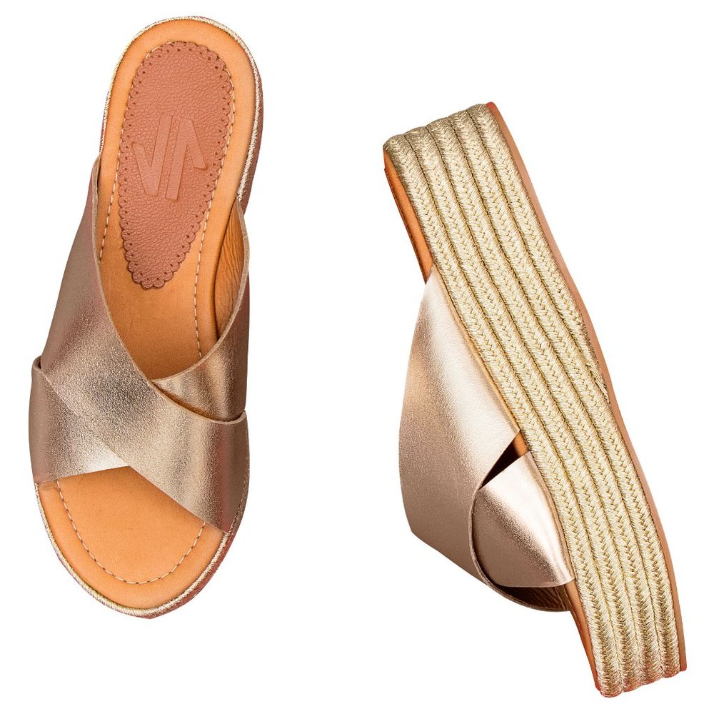 Silvia Cobos Metallic Gold Flats